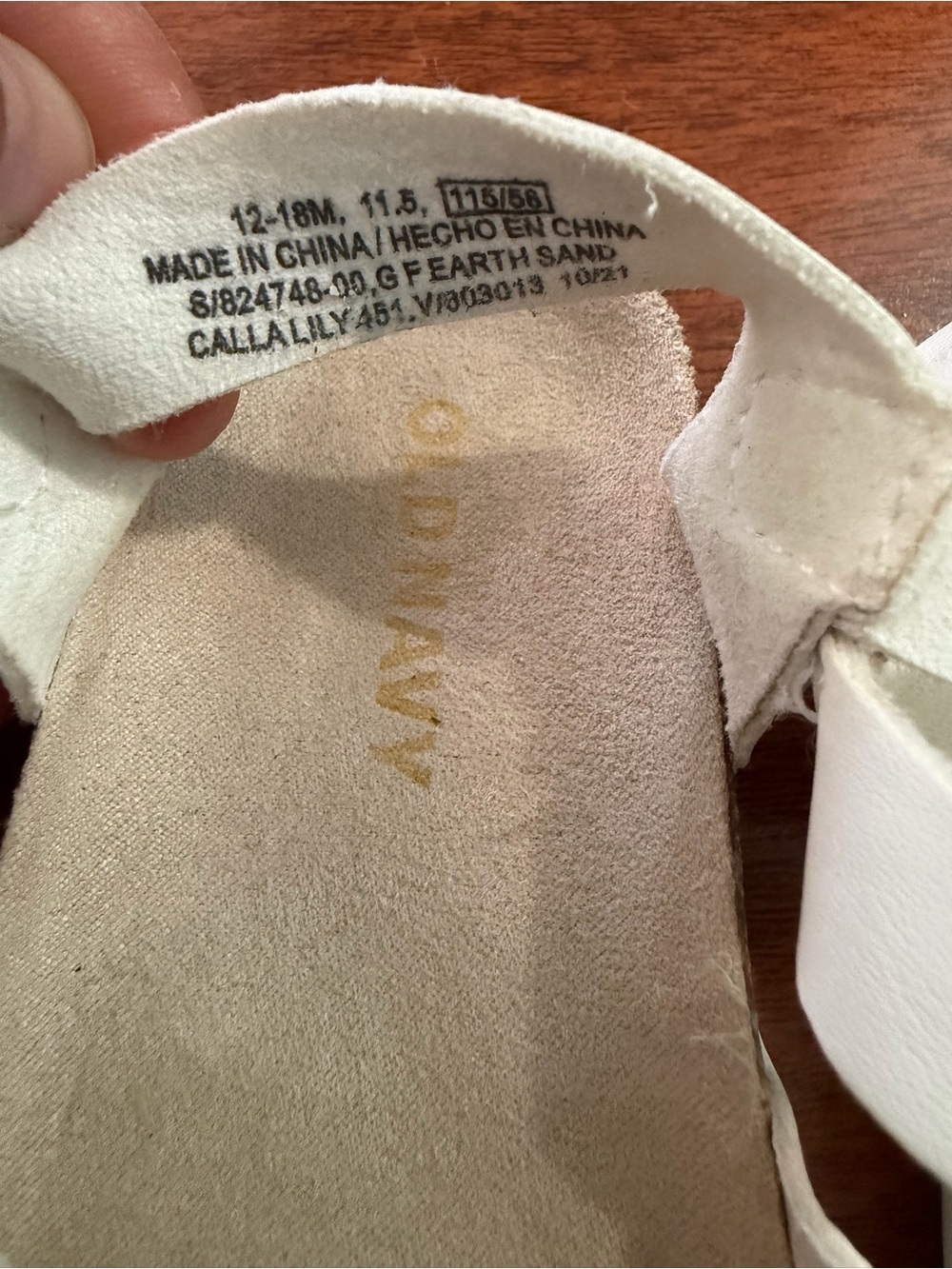 Old Navy White Cork Footbed Kids Sandals with Gold Accent Size 12-18M - Picture 10 of 10